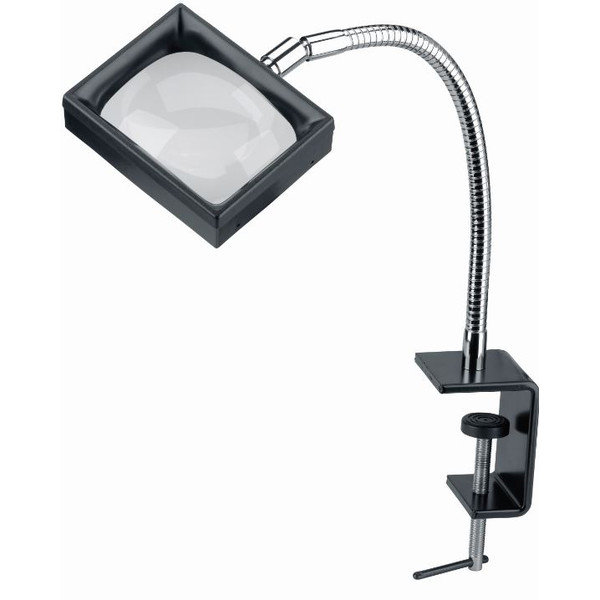 Schweizer Lente di ingrandimento da lavoro Morsetto da tavolo in materiale sintetico, 3x/100x75mm, asferico