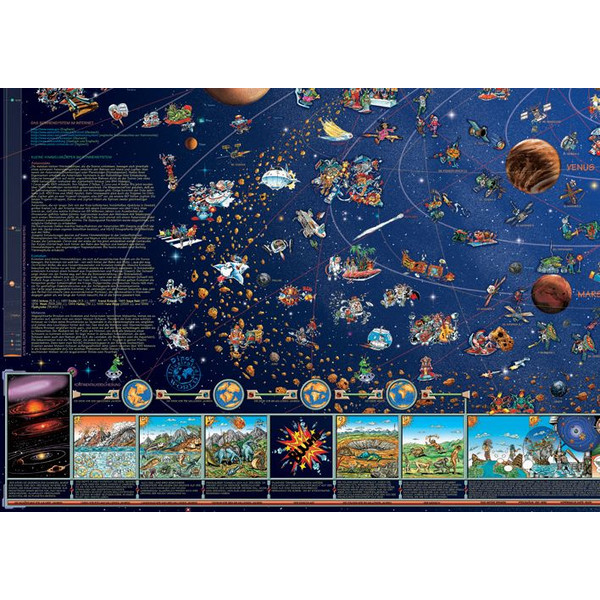 Stellanova Mappa per Bambini Weltraum Planeten Sonnensystemkarte Poster für Kinder
