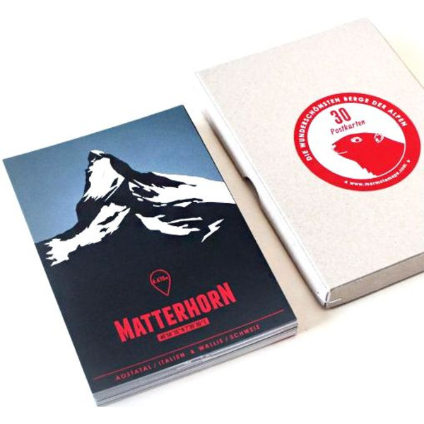 Marmota Maps Cartoline Alpenberge, set di 30 cartoline