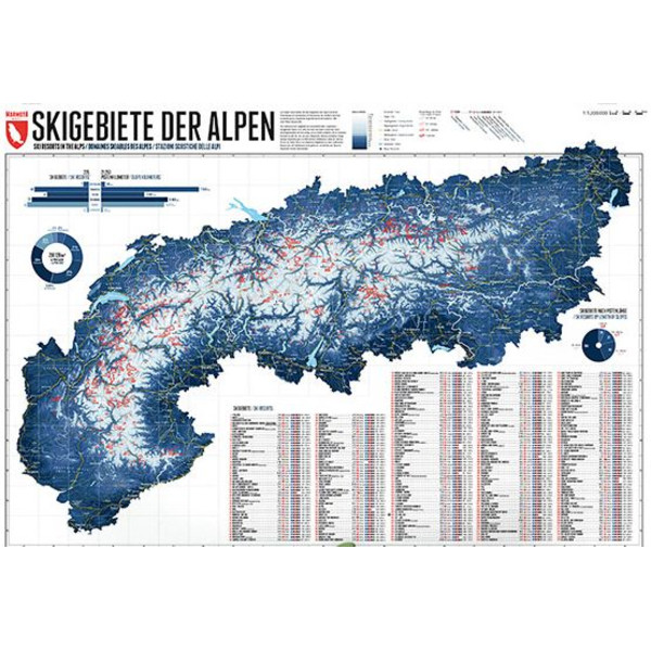Marmota Maps Mappa Regionale Map of the Alps with 268 Ski Resorts