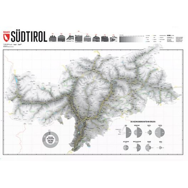 Marmota Maps Mappa Alto Adige Grigio