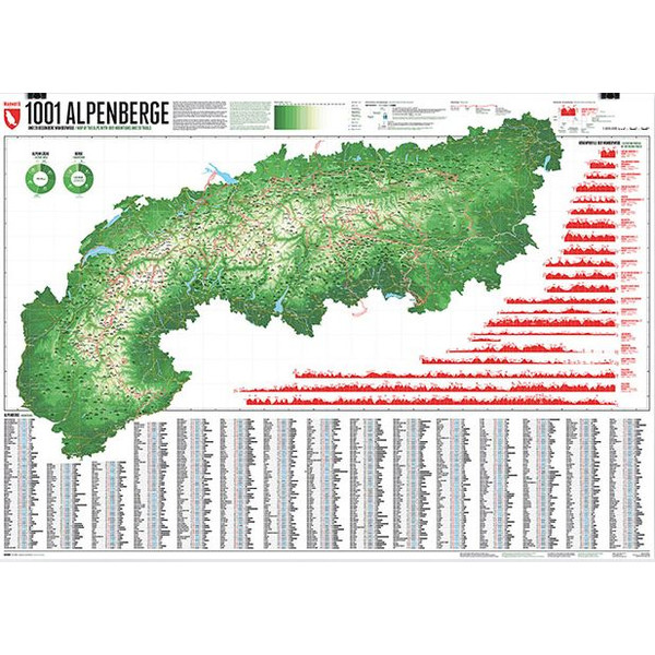 Marmota Maps Mappa Regionale Map of the Alps with 1001 Mountains and 20 Mountain trails