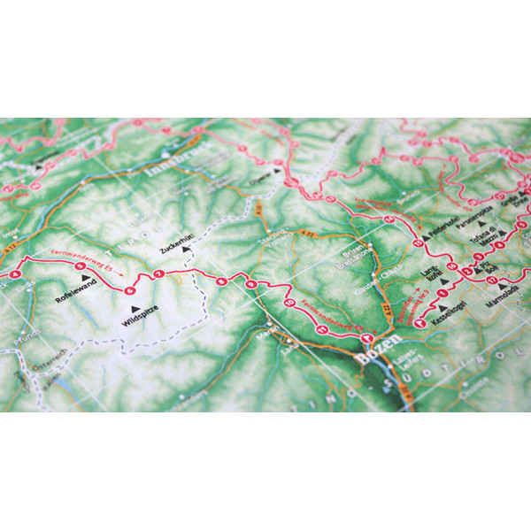 Marmota Maps Mappa Regionale Map of the Alps with 111 Mountains and 20 Mountain trails