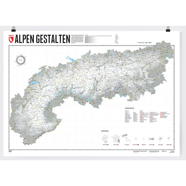 Marmota Maps Mappa Regionale Disegna le Alpi (100x70cm)
