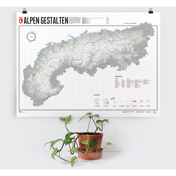 Marmota Maps Mappa Regionale Disegna le Alpi (100x70cm)