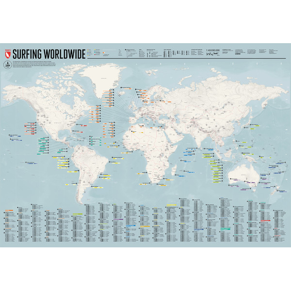 Marmota Maps Mappa del mondo Surfing Worldwide (Inglese)