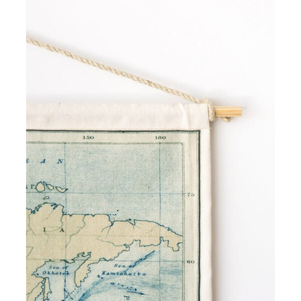 Miss Wood Mappa del Mondo Woody Cotton Map Oceans