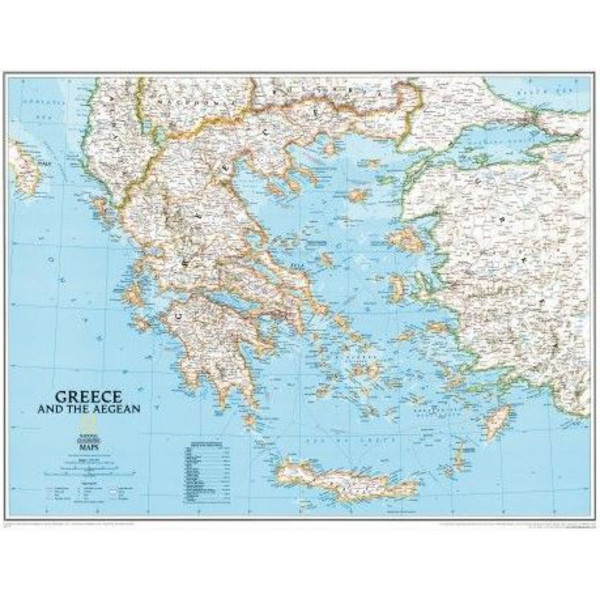 National Geographic Mappa Greece framed (silver) for pinning