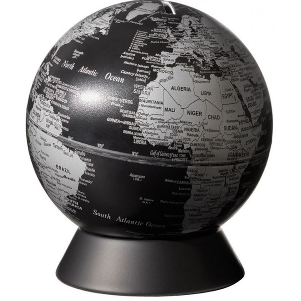 TROIKA Globo Orion Salvadanaio nero opaco 14 cm