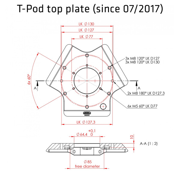 Avalon Cavalletto T-Pod 75-110cm