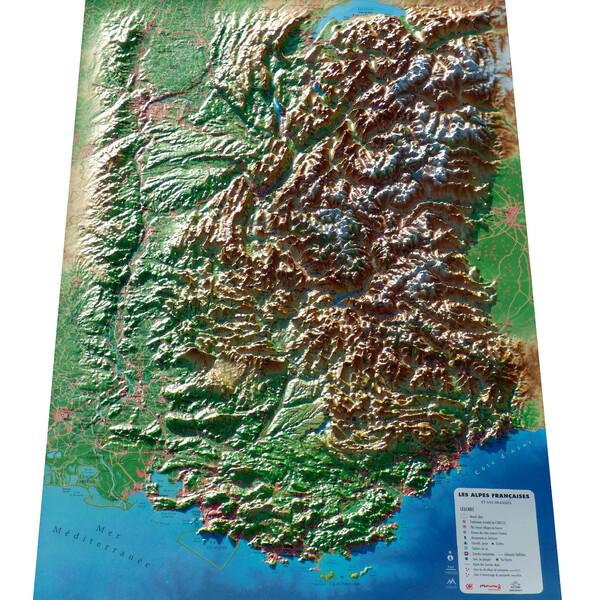 3Dmap Mappa Regionale Les Alpes Françaises et ses massifs alpins