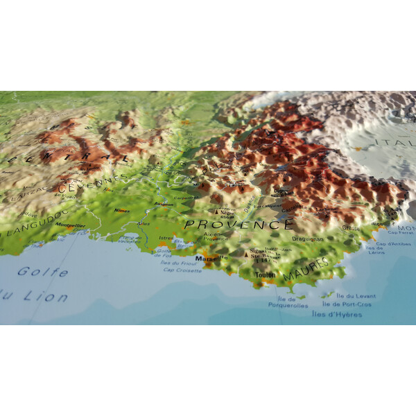 3Dmap Mappa La France Physique