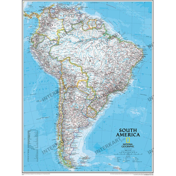 National Geographic Carta continentale Sud America politico (91 x 117 cm)