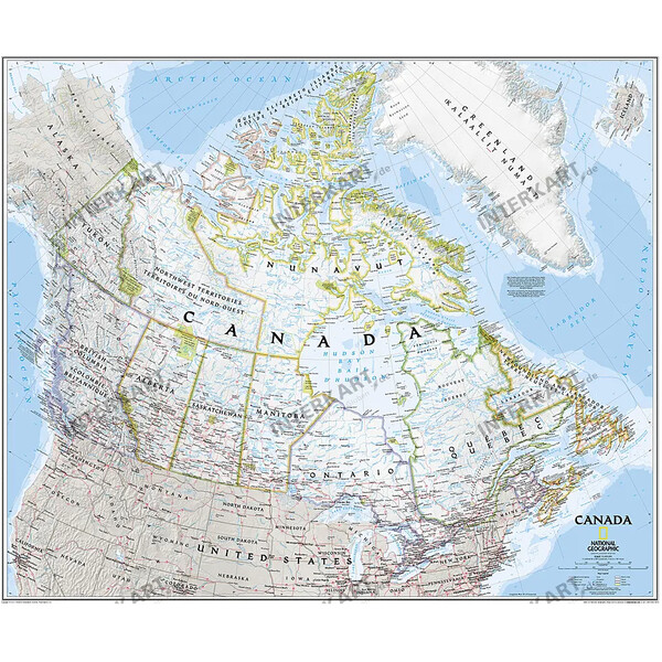 National Geographic Mappa Canada 96 x 81cm