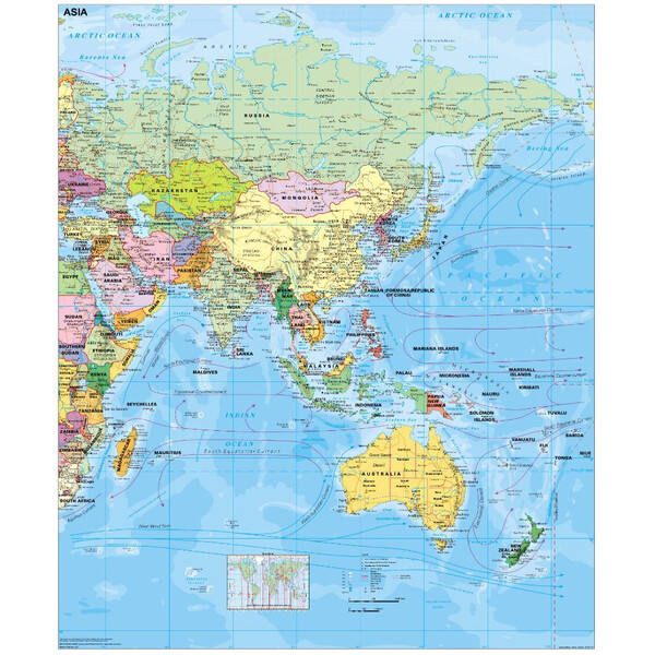 Stiefel Carta continentale Asia politica (Inglese)