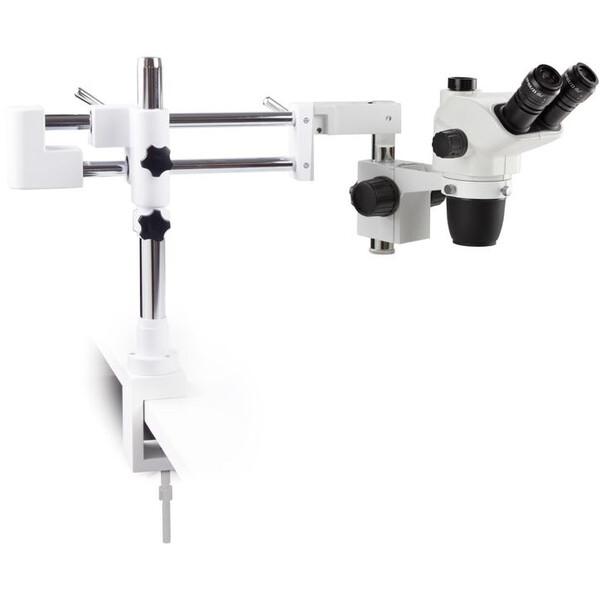 Euromex Microscopio stereo zoom NZ.1703-BC, 6.5-55x, Doppelarm, Tischklemme, trino