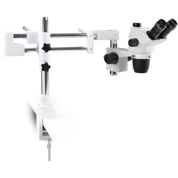 Euromex Microscopio stereo zoom NZ.1903-BC, 6,7-45x, doppio braccio, morsetto da tavolo, trino