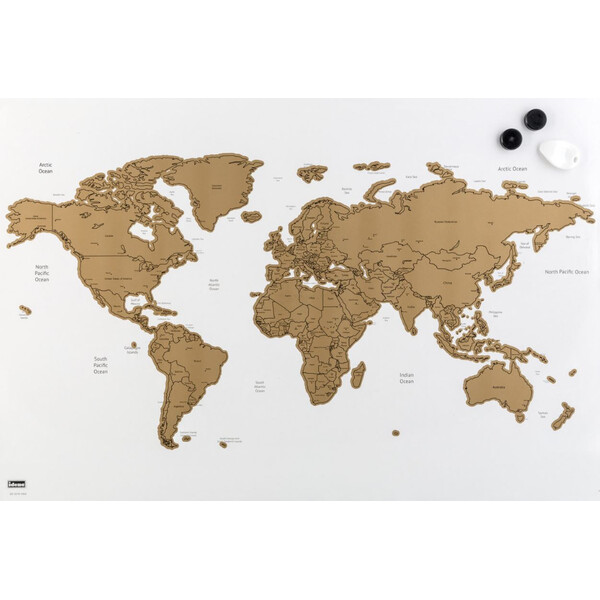 Idena Mappa del Mondo Magnetic World Map for Scratching off and Pinning