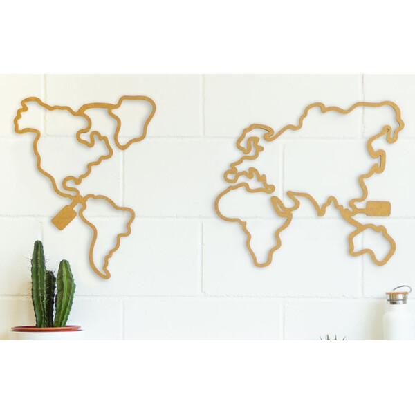 Miss Wood Mappa del Mondo Woody Map LED