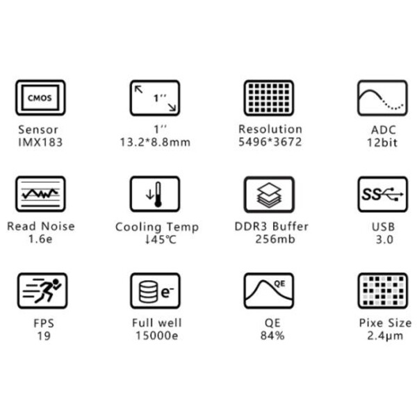 ZWO Fotocamera ASI 183 GT Mono