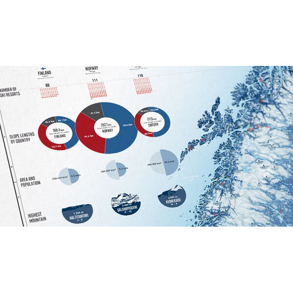 Marmota Maps Mappa Regionale Ski Resorts of Scandinavia