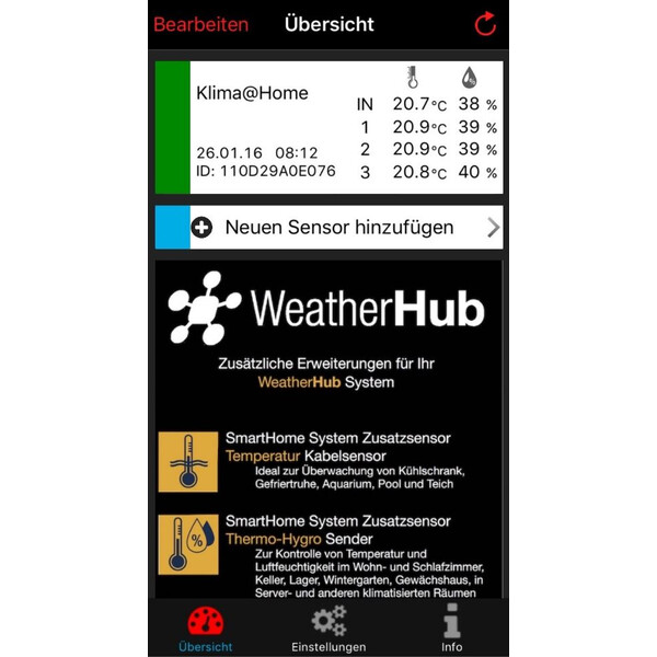 TFA Stazione meteo Starter set WeatherHub con termoigrometro wireless