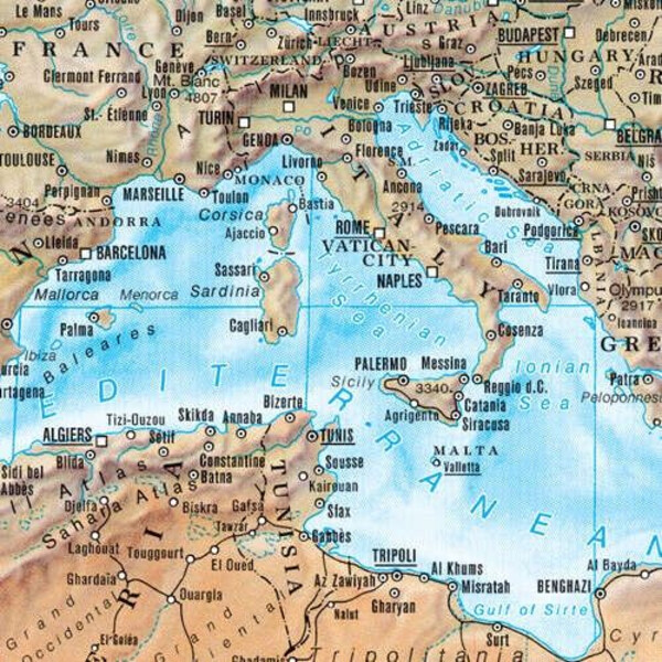 freytag & berndt Mappa del Mondo physisch (118 x 82 cm)