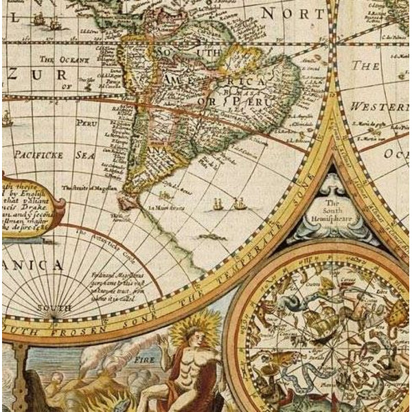 freytag & berndt Mappa del Mondo Antik John Speed 1651 (91 x 69 cm)