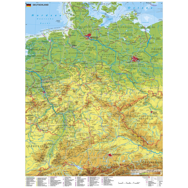 Stiefel Mappa Germany with UNESCO World Heritage Sites and metal bars