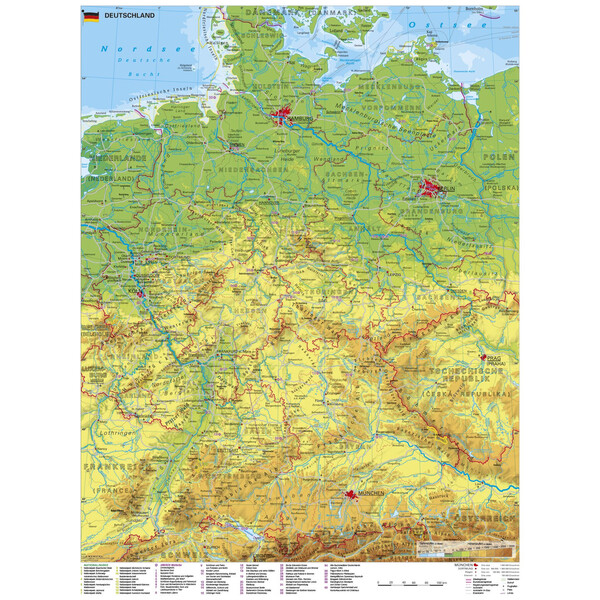 Stiefel Mappa Germania con siti patrimonio mondiale dell'UNESCO