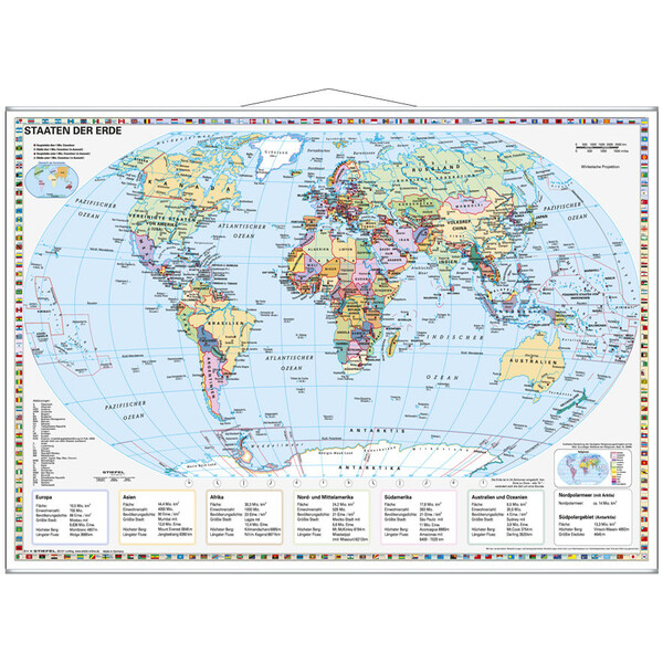 Stiefel Mappa del Mondo Staaten der Erde (95 x 66 cm)