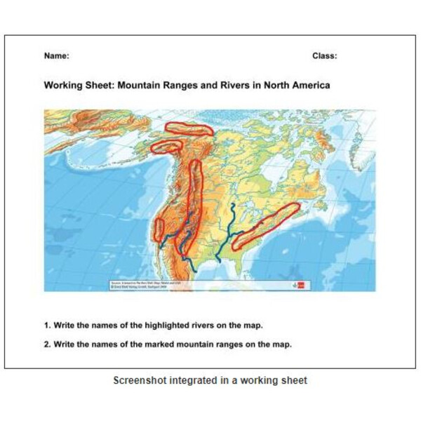 Klett-Perthes Verlag Software Interactive Wall Map: World & USA