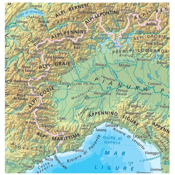 Libreria Geografica Mappa Italia fisica e politica