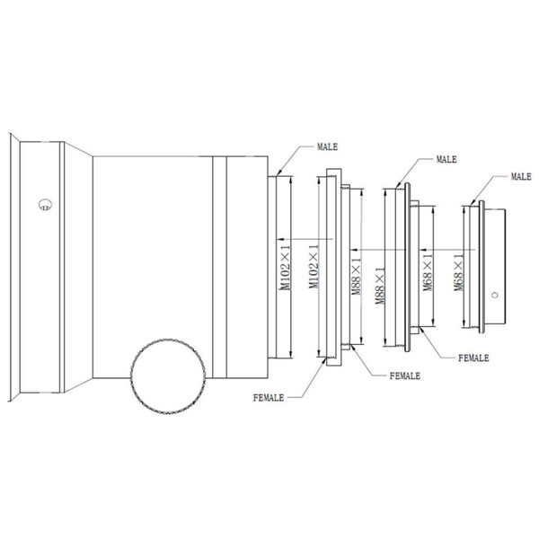 Omegon Rifrattore Apocromatico Pro APO AP 140/910 Triplet OTA