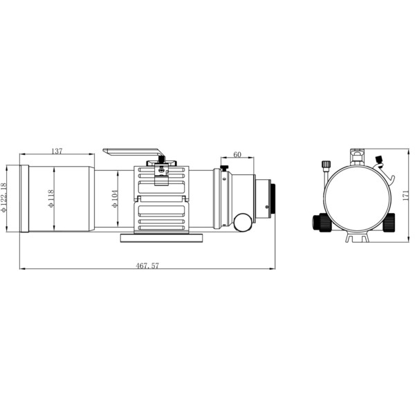 Omegon Rifrattore Apocromatico Pro APO AP 94/517 Triplet ED OTA