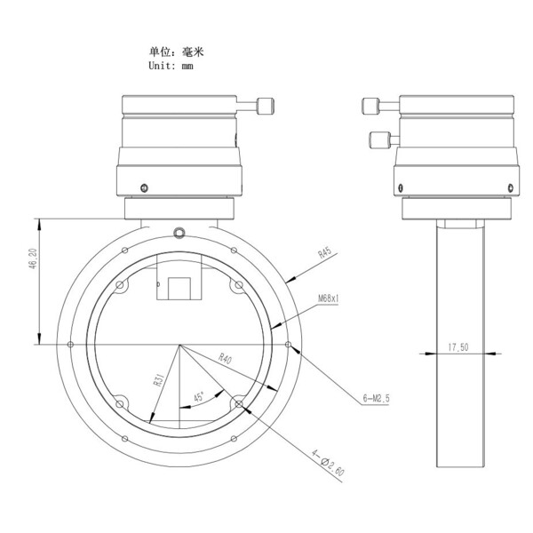 ZWO Guida fuori asse M68 Off-Axis-Guider