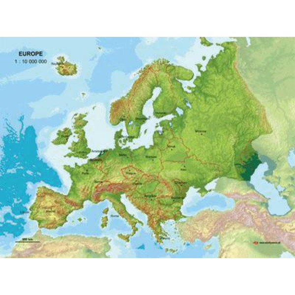 MBM Systems Mappa Continentale Carta in puro 3D dell'Europa