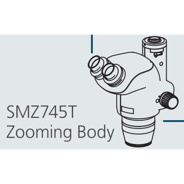Nikon SMZ745T Stereo Zoom Head, trino, 6.7-50x, ratio 7.5:1, 52-75 mm, 45°, WD 115 mm