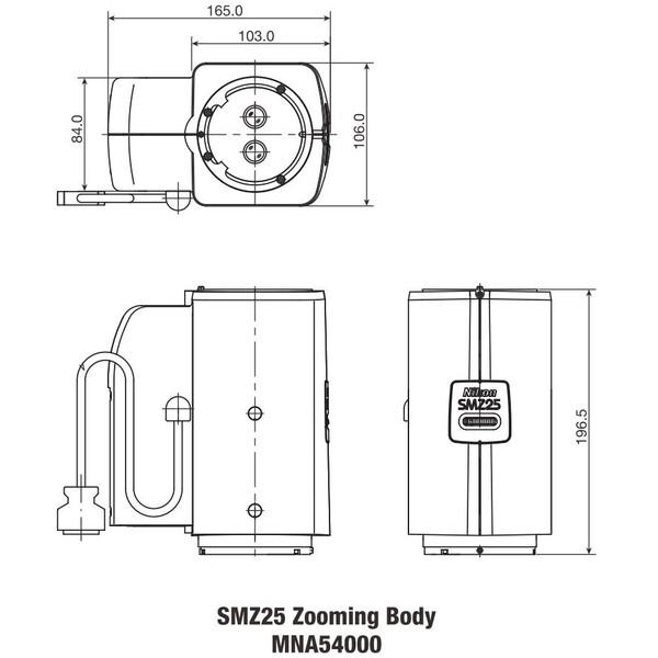 Nikon Testa stereo SMZ25, motorized, parallel optics, achromate, Zoom Head, bino, 6.3-157.5x, click stop, ratio 25:1, 15°