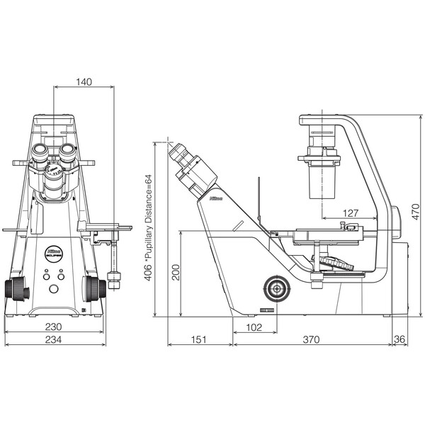 Nikon Microscopio invertito Mikroskop ECLIPSE TS2, invers, trino, PH, FL, w/o objectives