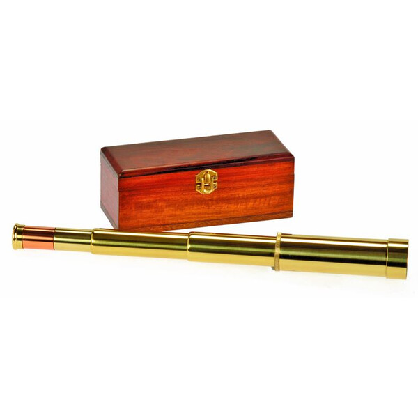 Helios Optics Telescopio tascabile Admiral 10-30x30 Brass and Mahogany Presentation Box