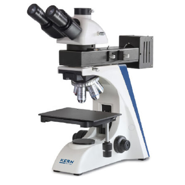 Kern Microscopio OKO 178, MET, POL, trino, piano Inf, 50x-1000x, luce incidente/riflessa, HAL, 100W