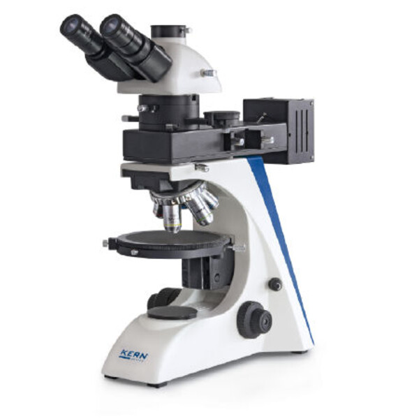 Kern Microscopio OPN 182, POL, trino, piano Inf, 40x-400x, Illuminazione incidente, HAL, 50W