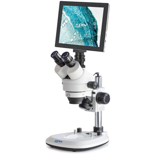Kern Microscopio OZL 464C241, Greenough, Colonna, 7-45x, 10x/20, Luce trasmessa, 3W LED, Fotocamera 5MP, USB 2.0, HDMI, WiFi, Tablet