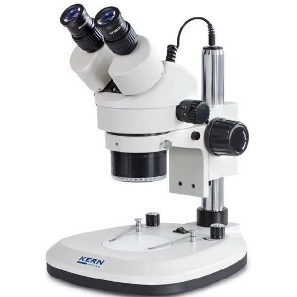 Kern Microscopio stereo zoom OZL 466, trino, anello, Greenough, 0,7-4,5x, HWF10x20, 3W LED