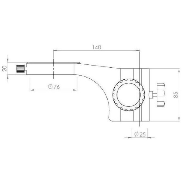 Kern Microscopio stereo zoom OZM 912, bino, 7x-45x, HSWF 10x23 mm, Stativ, Einarm (430 mm x 385 mm) m. Tischplatte, Ringlicht LED 4.5 W