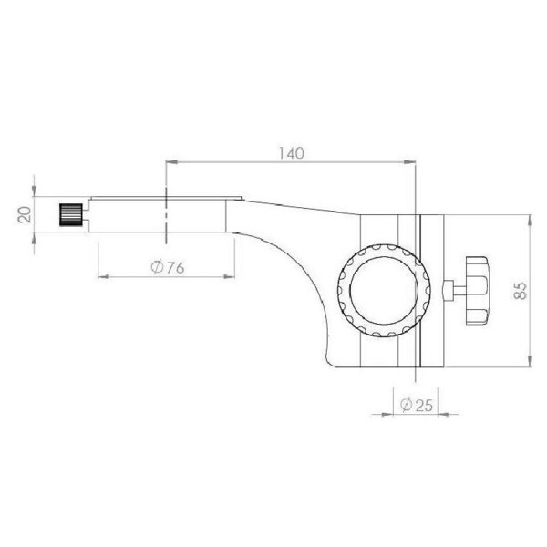 Microscope stéréo zoom Kern OZM 953, trino, 7-45x, HSWF 10x23 mm, Gelenkarm-Stativ Tischklemme, Ringlicht LED, 4,5W