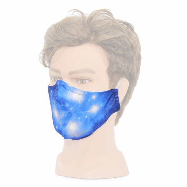 Masketo mascherina naso/bocca bianca con motivo astronomico "Pleiadi" 5 pezzi