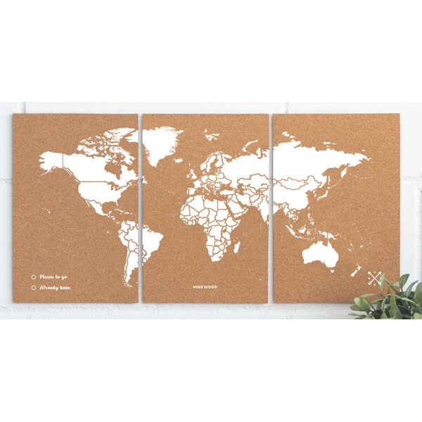 Miss Wood Mappa del Mondo Puzzle Map M - White