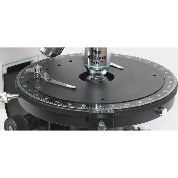 Kern Microscopio OPO 185, POL, trino, piano di inf., 40x-600x, luce incidente/trasparente, HAL, 100 W